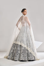 Load image into Gallery viewer, Black & White Pearl Lehenga Set