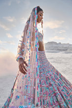 Load image into Gallery viewer, Pastel Multi-Coloured Mirror Work Lehenga Set