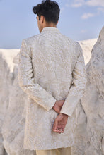 Load image into Gallery viewer, Off-White Three Dimensional Floral Sherwani Set