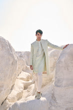 Load image into Gallery viewer, Sea Green Pearl Open Sherwani Set
