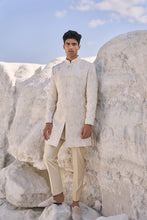 Load image into Gallery viewer, Off-White Three Dimensional Floral Sherwani Set