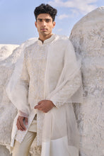 Load image into Gallery viewer, Off-White Three Dimensional Floral Sherwani Set