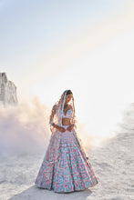 Load image into Gallery viewer, Pastel Multi-Coloured Mirror Work Lehenga Set