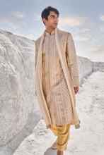Load image into Gallery viewer, Two -Tone Beige Gota Patti Sherwani Set