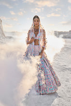Load image into Gallery viewer, Pastel Multi-Coloured Mirror Work Lehenga Set