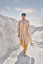 Load image into Gallery viewer, Two -Tone Beige Gota Patti Sherwani Set