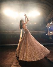 Load image into Gallery viewer, Rose Gold Pearl Lehenga Set