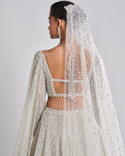 Load image into Gallery viewer, Silver Pearl Lehenga Set