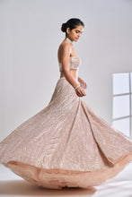 Load image into Gallery viewer, Rose Gold Pearl Lehenga Set