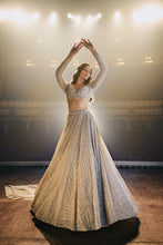 Load image into Gallery viewer, Silver Pearl Lehenga Set