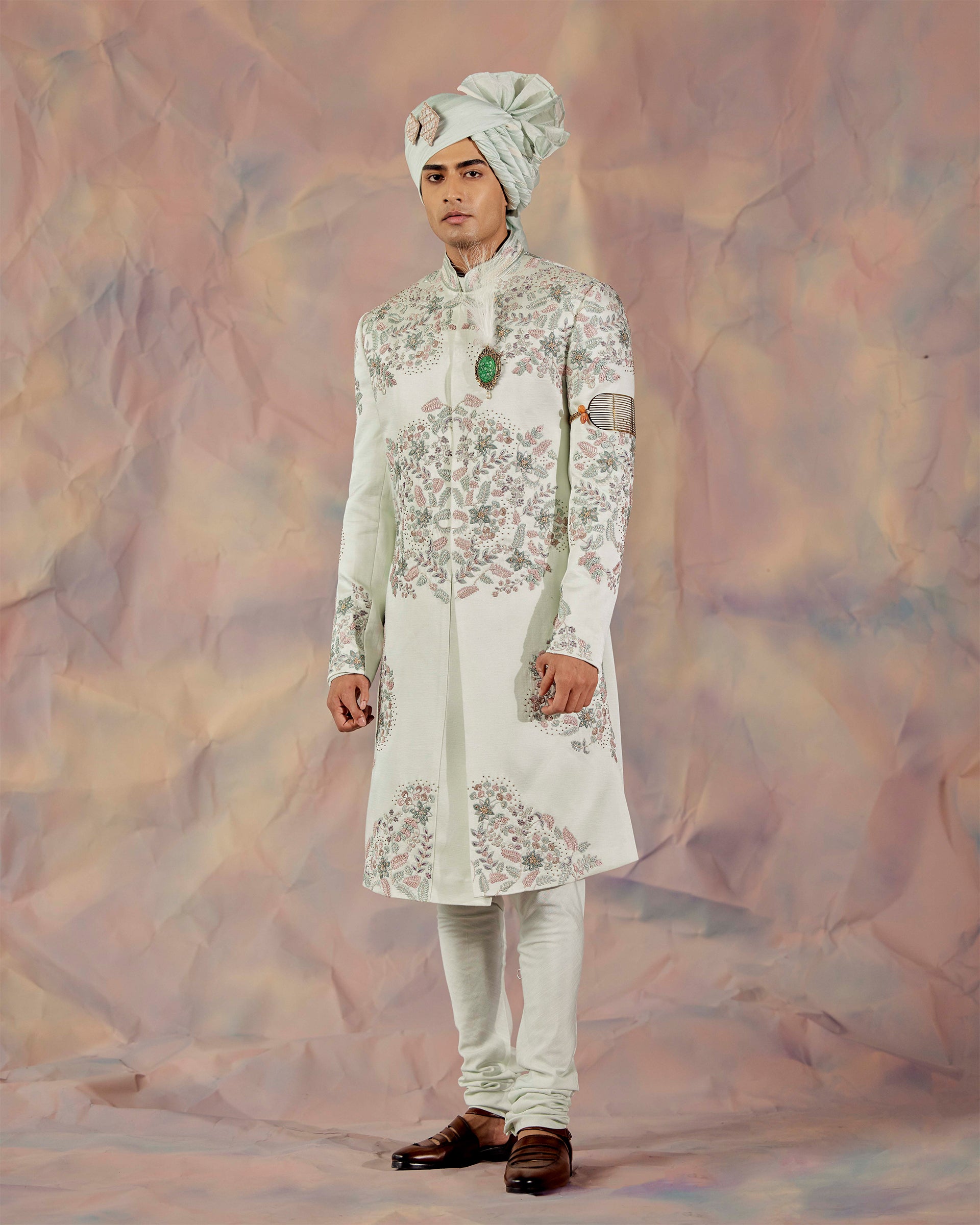 Powder Blue Sherwani Set