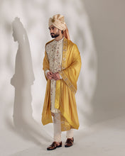 Load image into Gallery viewer, Ivory Ochre Sherwani Set