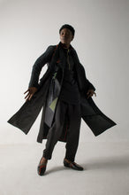 Load image into Gallery viewer, Black Long Overcoat Set