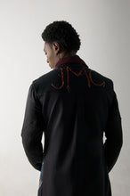 Load image into Gallery viewer, Black Handpainted Sleeveless Long Jacket Set