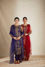 Load image into Gallery viewer, RED FLORAL ORGANZA FLORAL KURTA SET