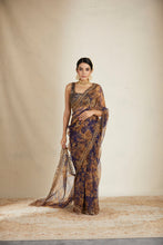 Load image into Gallery viewer, PURPLE FLORAL SAAREE SET