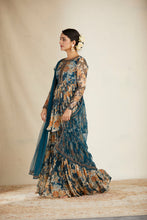 Load image into Gallery viewer, TEAL BLUE FLORAL PEPLUM SET