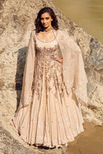 Load image into Gallery viewer, Ivory Chiffon Jacket Lehenga Set