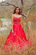 Load image into Gallery viewer, Fuchsia Satin Gown