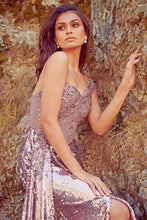 Load image into Gallery viewer, Mauve Sequins Gown