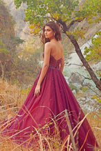 Load image into Gallery viewer, Wine Tulle Gown