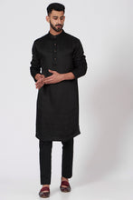 Load image into Gallery viewer, Black silk Kurta set