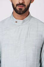 Load image into Gallery viewer, Ice Grey Drape Kurta