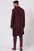 Load image into Gallery viewer, Wine Shoulder buttoned Kurta set