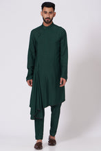 Load image into Gallery viewer, Emerald Green drape Kurta