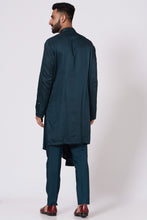 Load image into Gallery viewer, Teal Blue Drape Kurta set