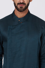 Load image into Gallery viewer, Teal Blue Drape Kurta set
