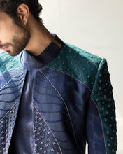 Load image into Gallery viewer, Midnight blue and teal Colorblock
Contemporary Jacket