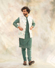 Load image into Gallery viewer, Handpaint Ivory nehru jacket