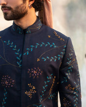 Load image into Gallery viewer, Midnight blue handpaint achkan