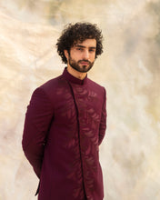 Load image into Gallery viewer, Wine Fractal bandhgala