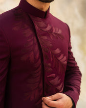 Load image into Gallery viewer, Wine Fractal bandhgala