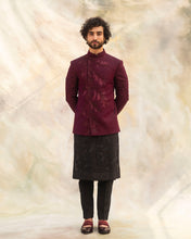 Load image into Gallery viewer, Wine Fractal bandhgala