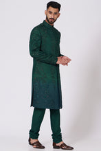 Load image into Gallery viewer, Emerald Green Drape Kurta