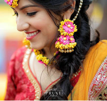 Load image into Gallery viewer, Pink And Yellow Floral Jewellery Set (Wbtj3Ch-04)