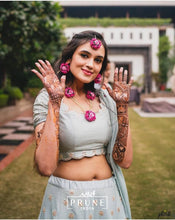 Load image into Gallery viewer, Pink Floral Jewellery Set (Sstmek3Nh-04)