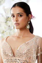 Load image into Gallery viewer, Peach Mirror Work Lehenga Set