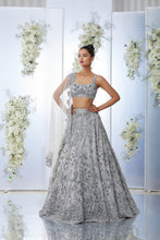 Load image into Gallery viewer, Sea Green Sequin Lehenga Set