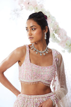 Load image into Gallery viewer, Nude Floral Lehenga Set