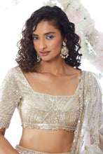 Load image into Gallery viewer, Antique Gold Sequin Lehenga Set