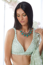 Load image into Gallery viewer, Mint Green Sequin Lehenga Set