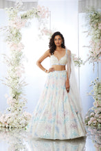 Load image into Gallery viewer, White Multi-coloured Sequin Lehenga Set