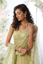 Load image into Gallery viewer, Lime Sequin Lehenga Set