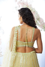 Load image into Gallery viewer, Lime Sequin Lehenga Set