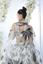 Load image into Gallery viewer, White Black Floral Lehenga Set