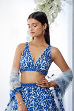Load image into Gallery viewer, Blue on Blue Resham Work Lehenga Set